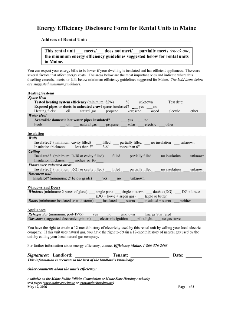  Efficiency Disclosure 2006