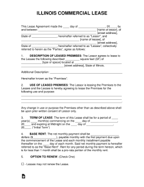 commercial lease agreement illinois form fill out and sign printable pdf template signnow