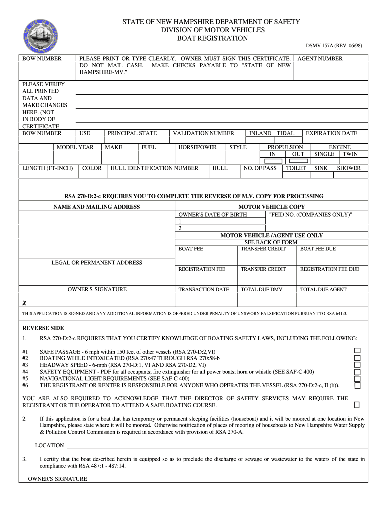 Nh Boat Registration Form