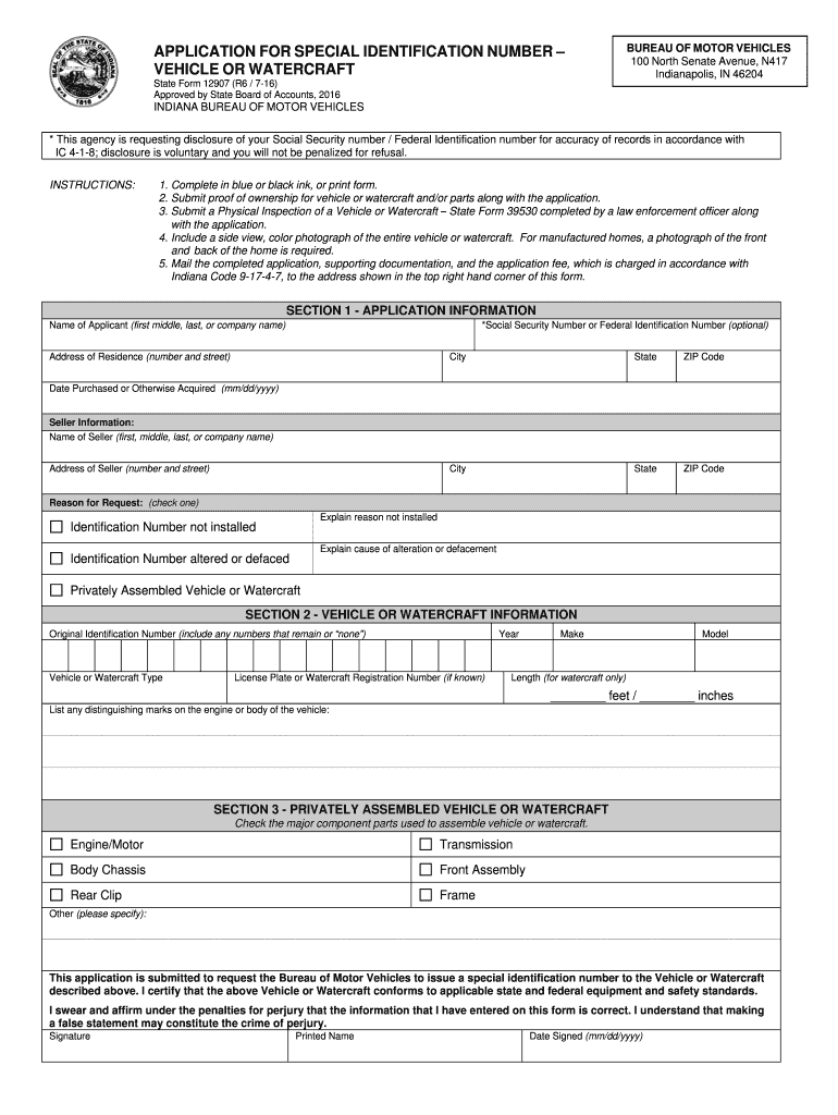 Indiana Form 12907