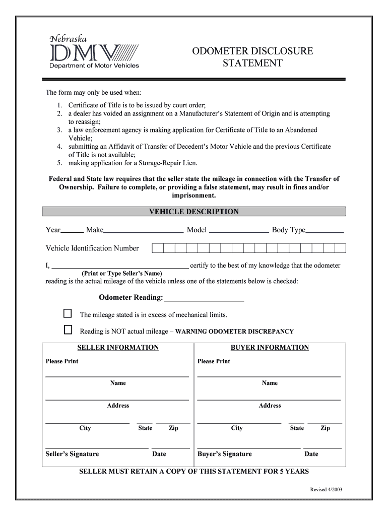 Get and Sign Mutilated Title Nebraska DMV Nebraska Gov 2003-2022 Form