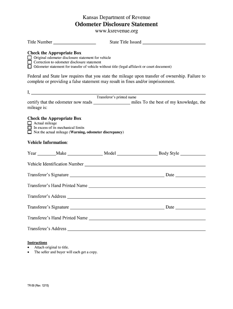 Get and Sign Kansas Dept of Revenue Tr59 2015-2022 Form