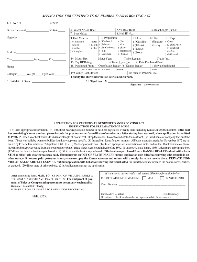 Boat Registration App Print Out Boat Registration App Print Out  Form