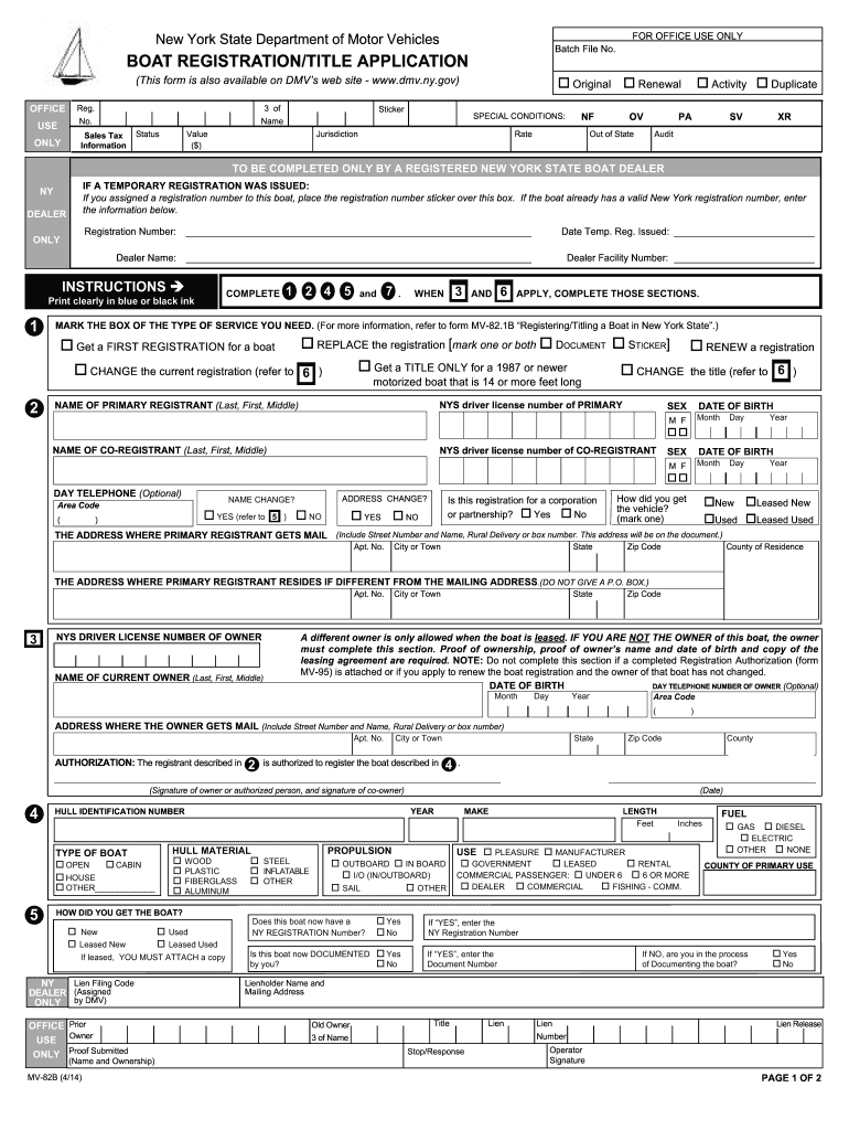  Boat RegistrationTitle Application New York DMV NY Gov 2014