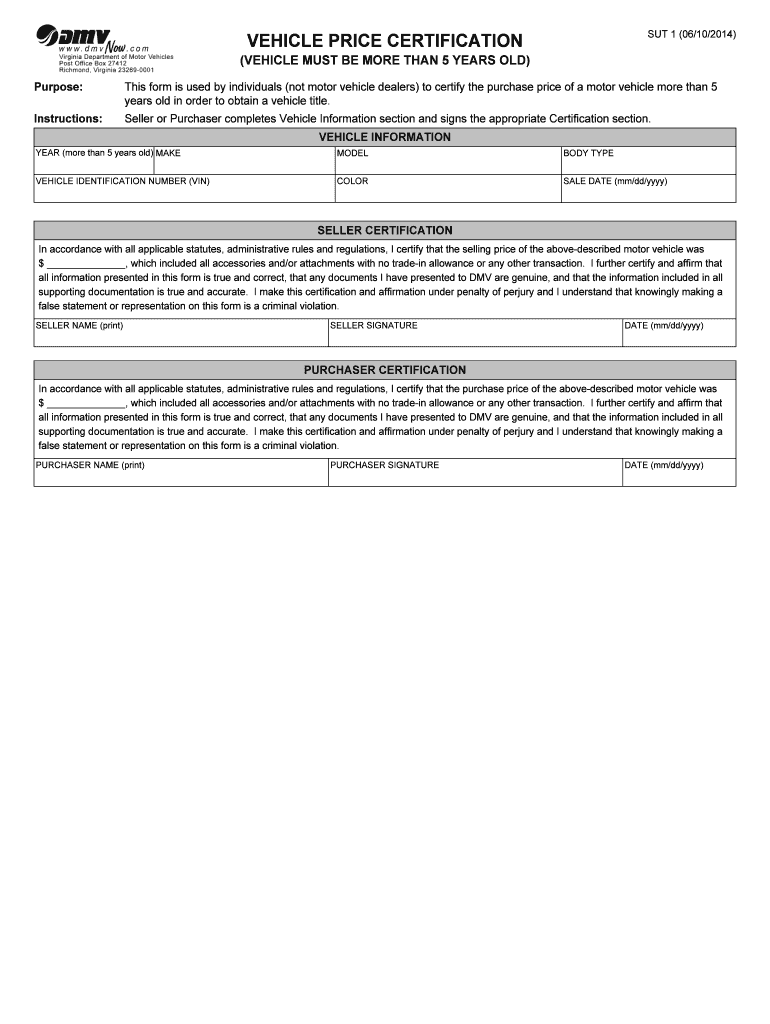 Sut 1 Dmv  Form