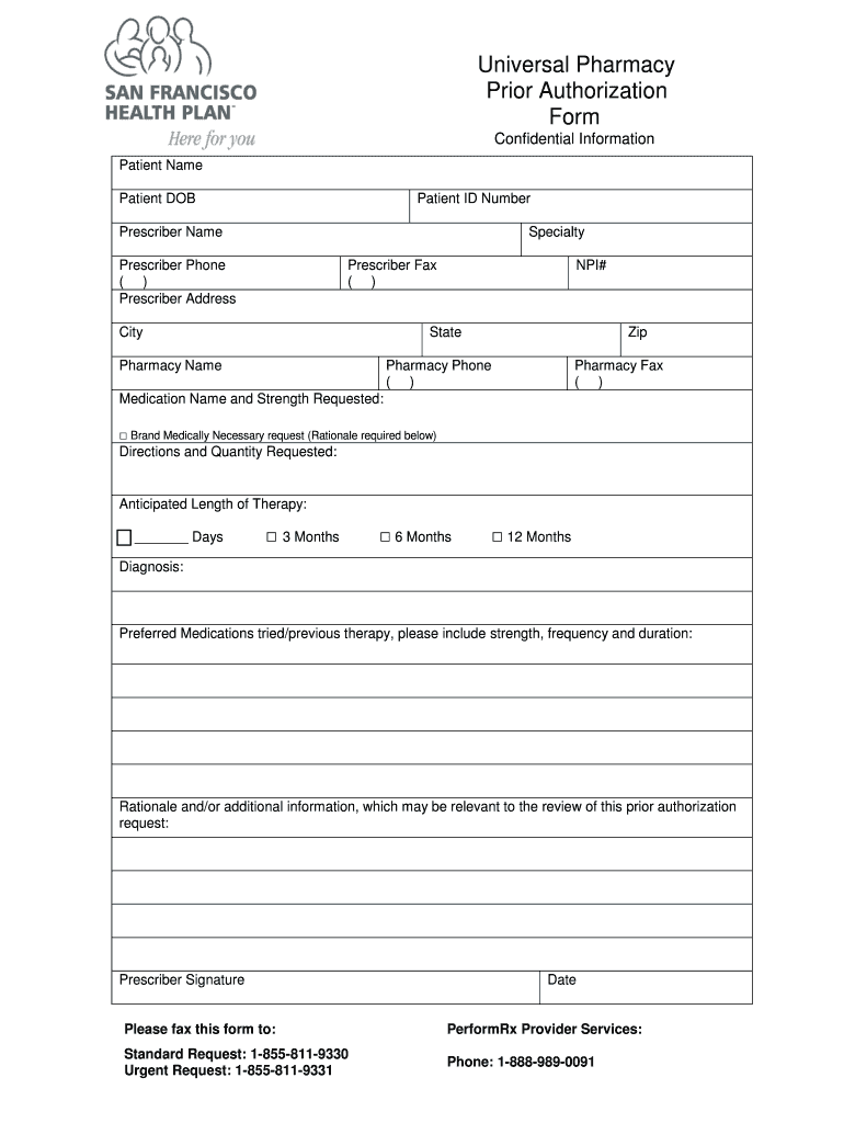 Prior Authorization Form General Request Form Fax