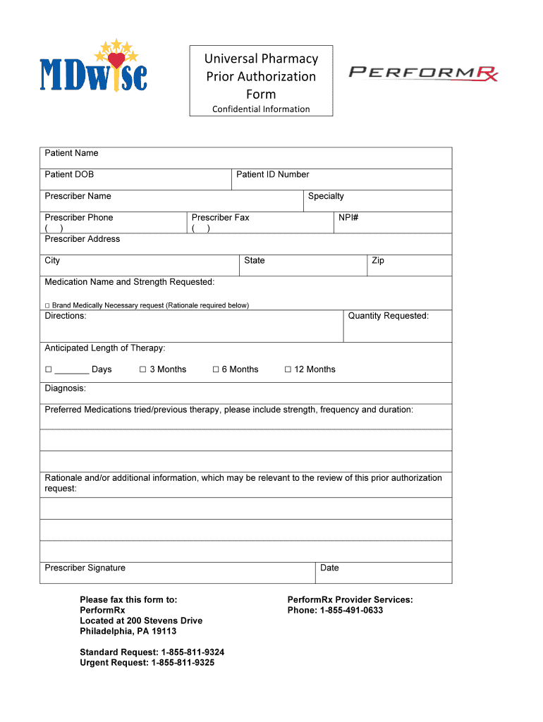 Universal Pharmacy Form