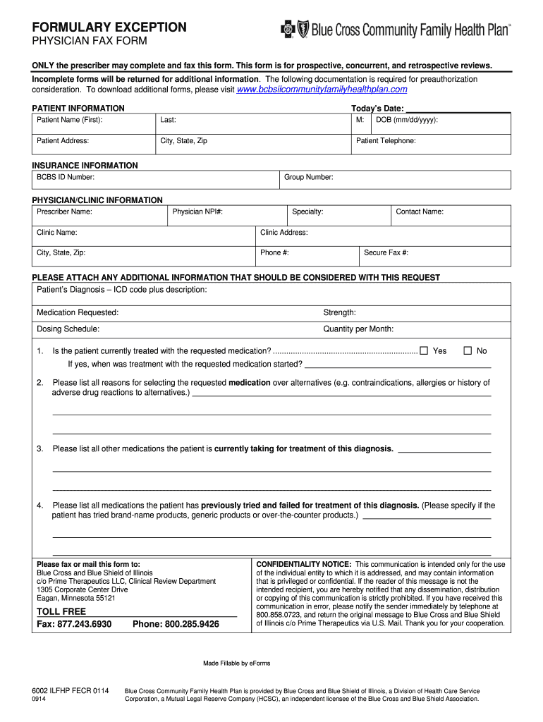 Get and Sign FORMULARY EXCEPTION PHYSICIAN FAX FORM 2014