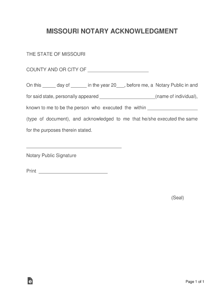 Mo Acknowledgement  Form