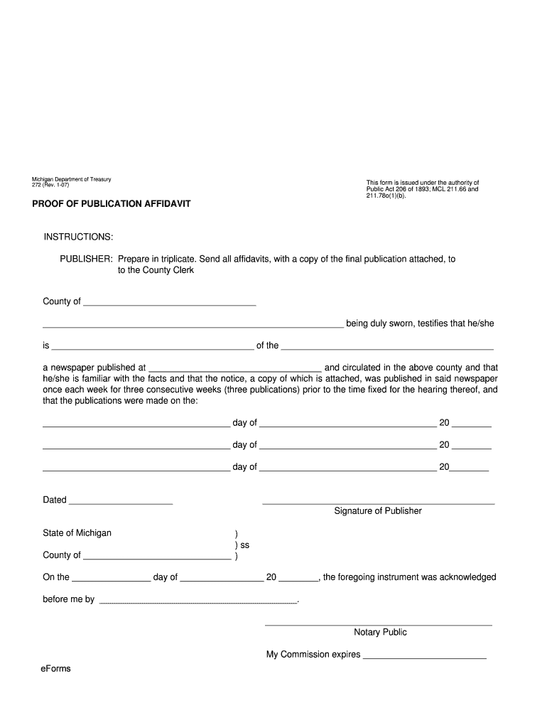 Michigan 272  Form