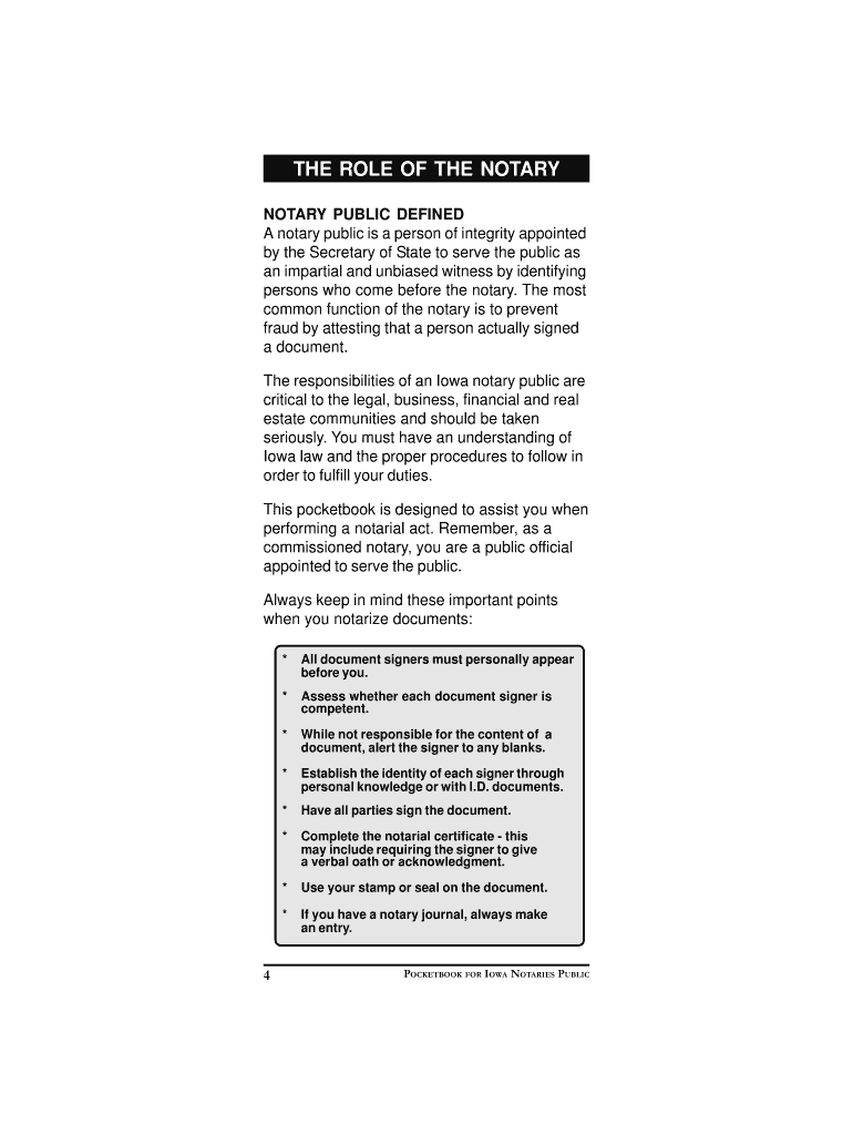  the Role of the Notary Iowa Publications Online 2007-2024