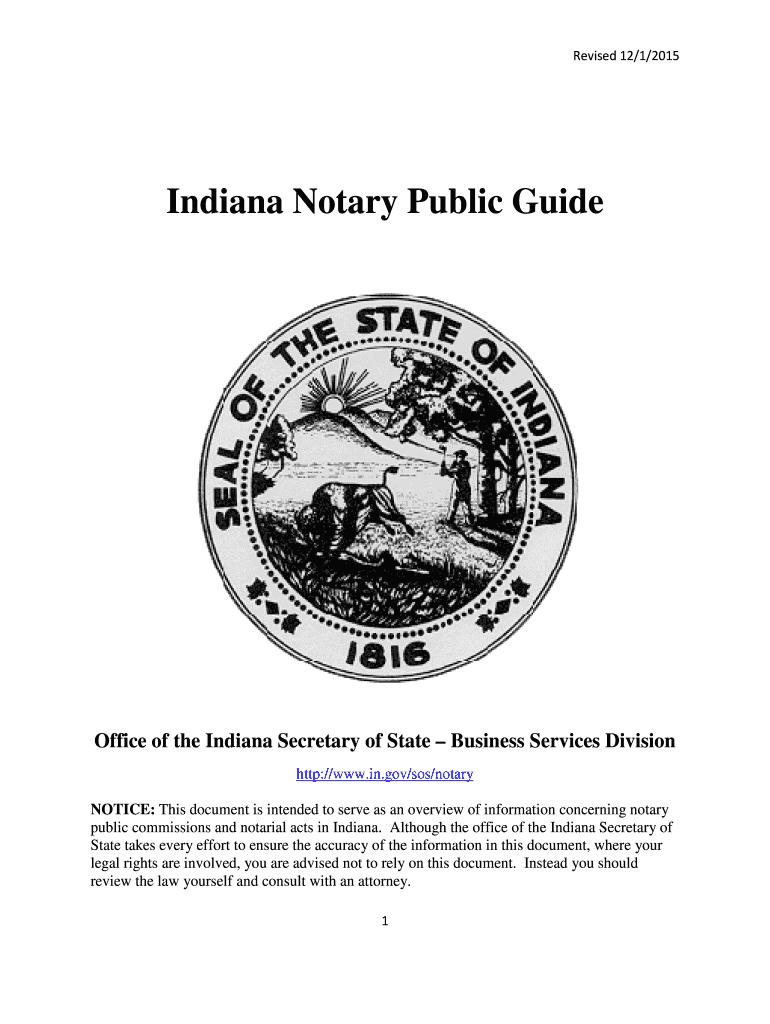  Indiana Notary Acknowledgment Form PDF EForms 2015