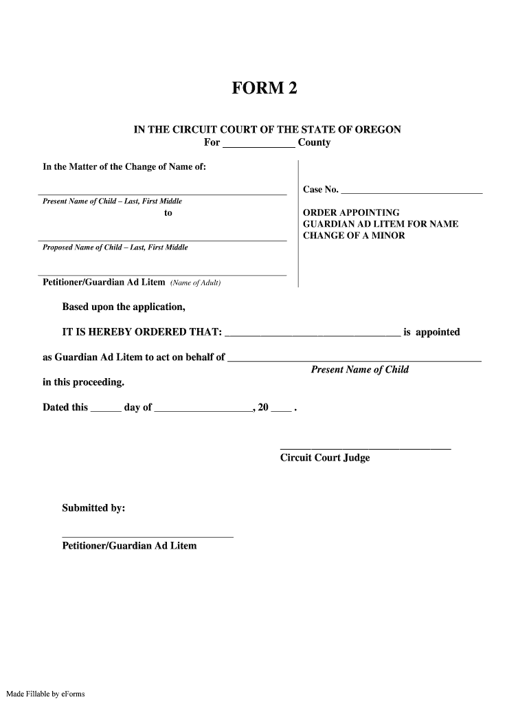 Oregon Name Change Forms How to Change Your