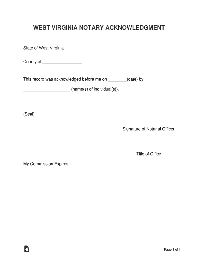 Wv Form Notary