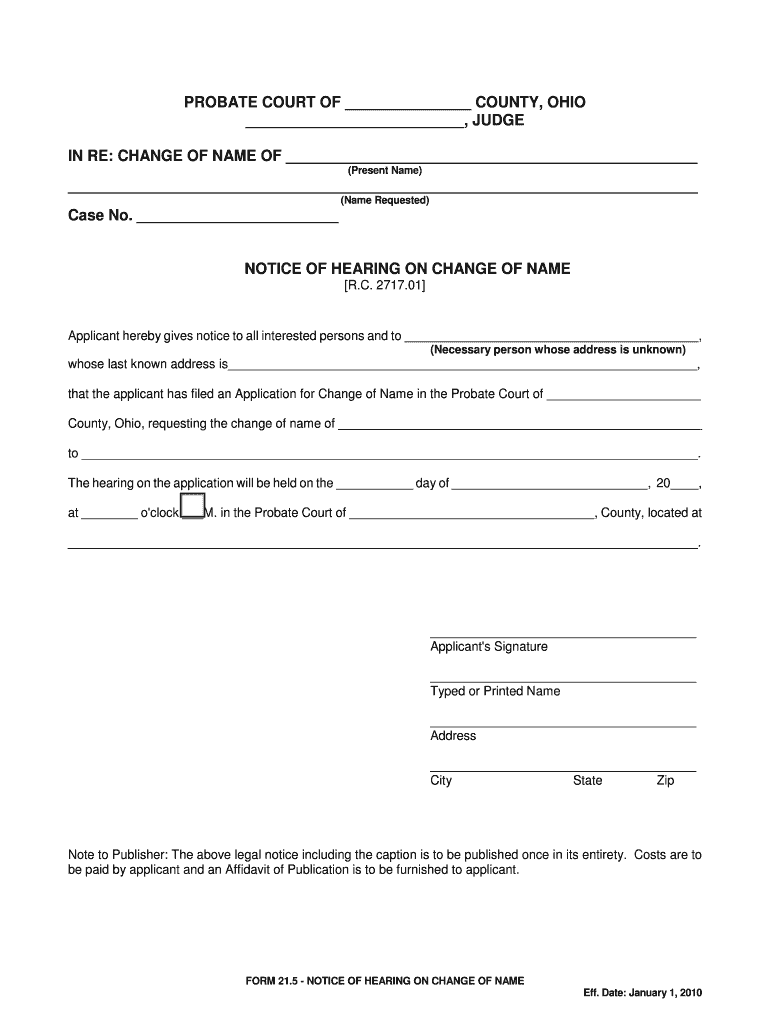  21 2 Application for Change of Name of Minor Allen County 2010-2024