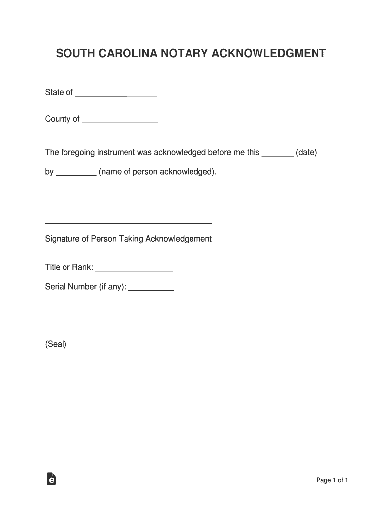 South Carolina Notary Application  Form