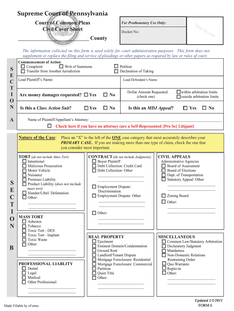  Pa Cover Sheet 2011-2024