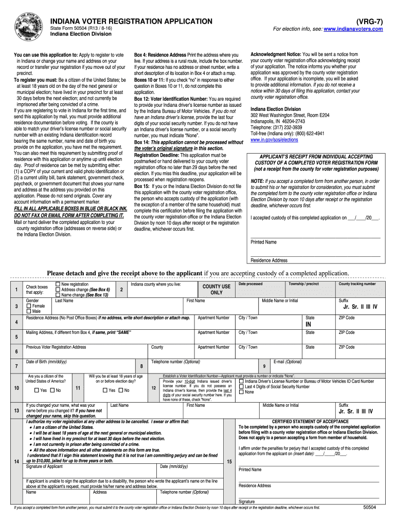  Indiana Election Center Vote Org 2016