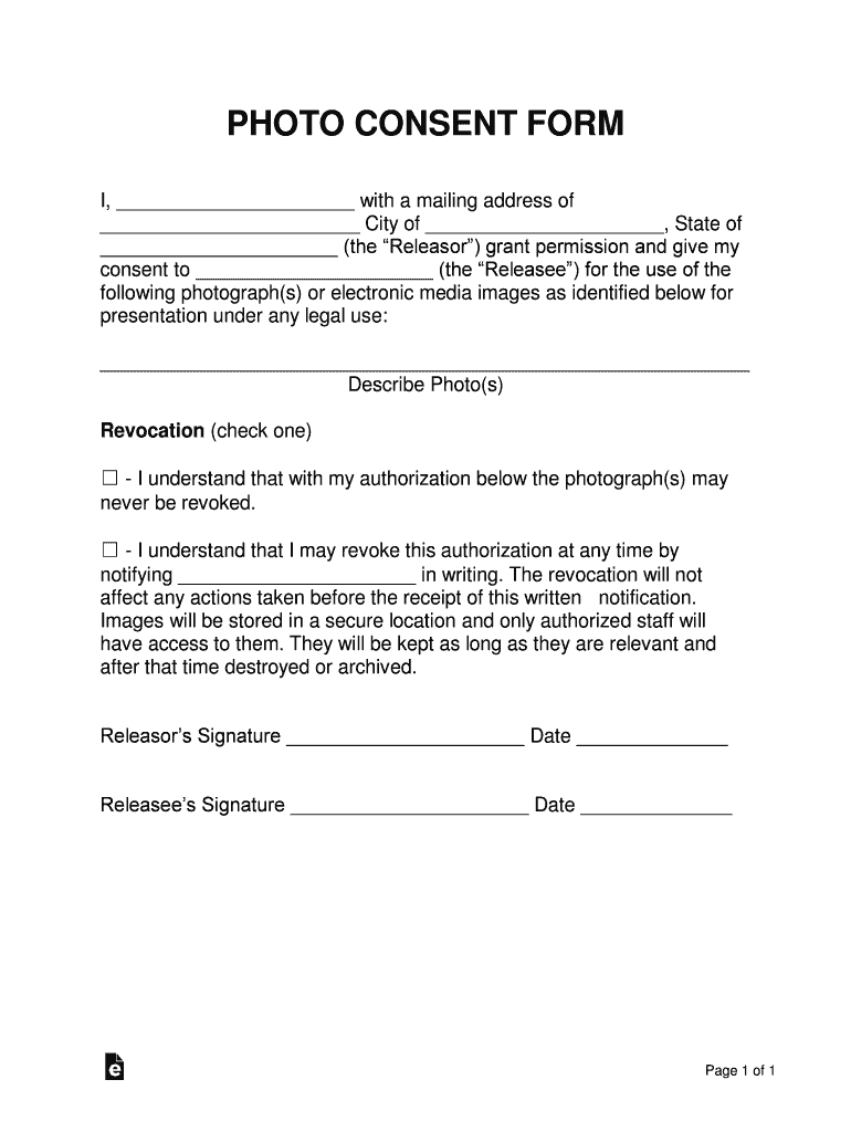 Photo Consent  Form