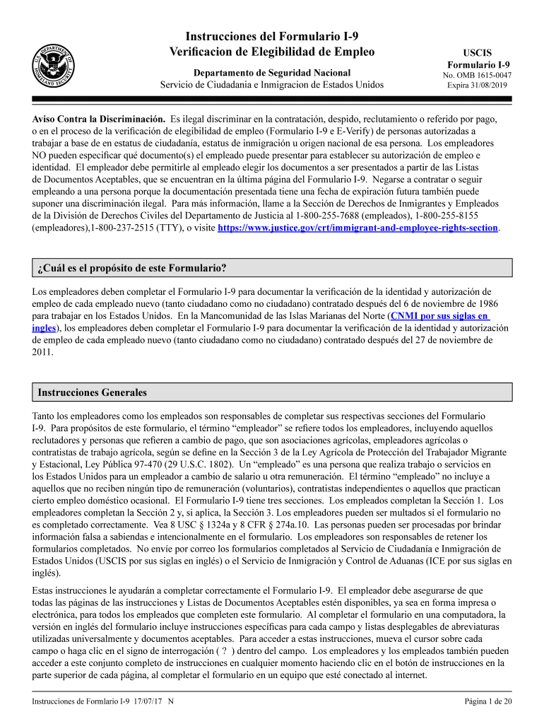 Instrucciones Para La Verificacin De Elegibilidad De  Form