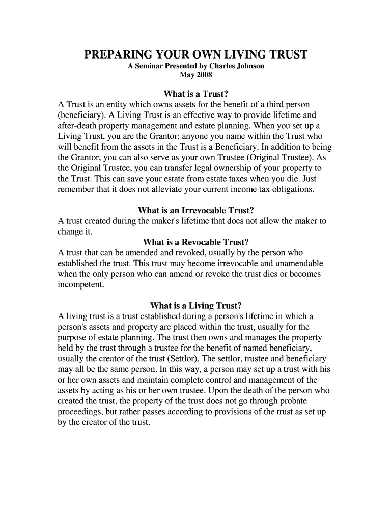  Do I Need a Living Trust? Johnson Turner Legal 2008-2024