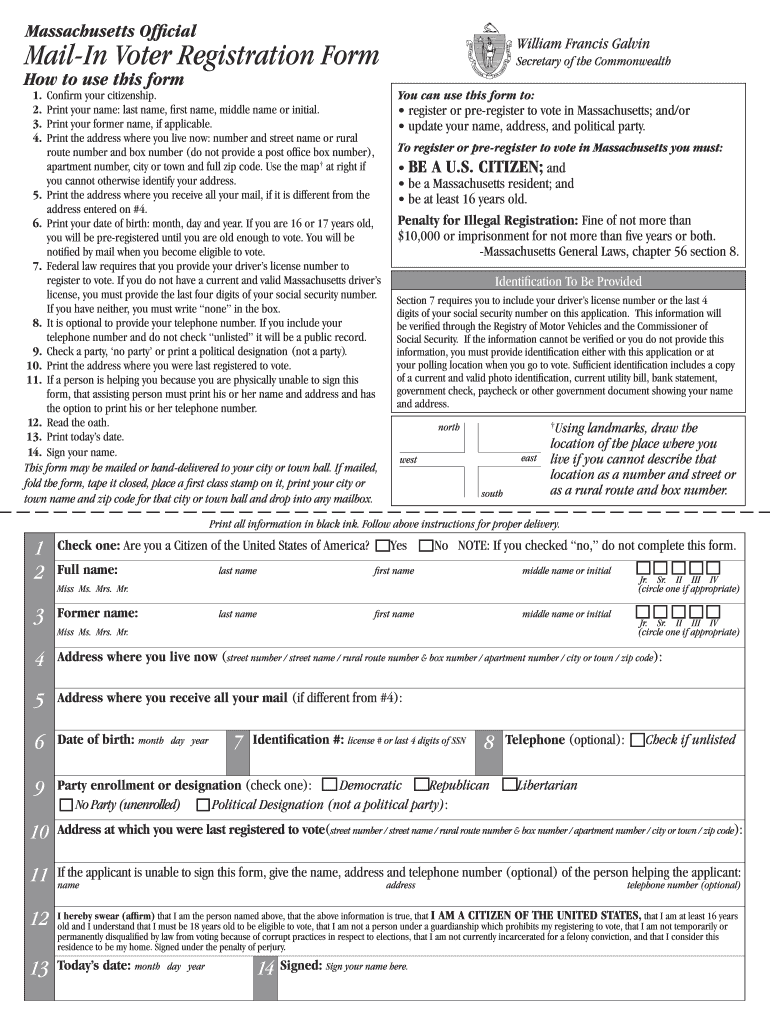 Mass Voter Registration Form