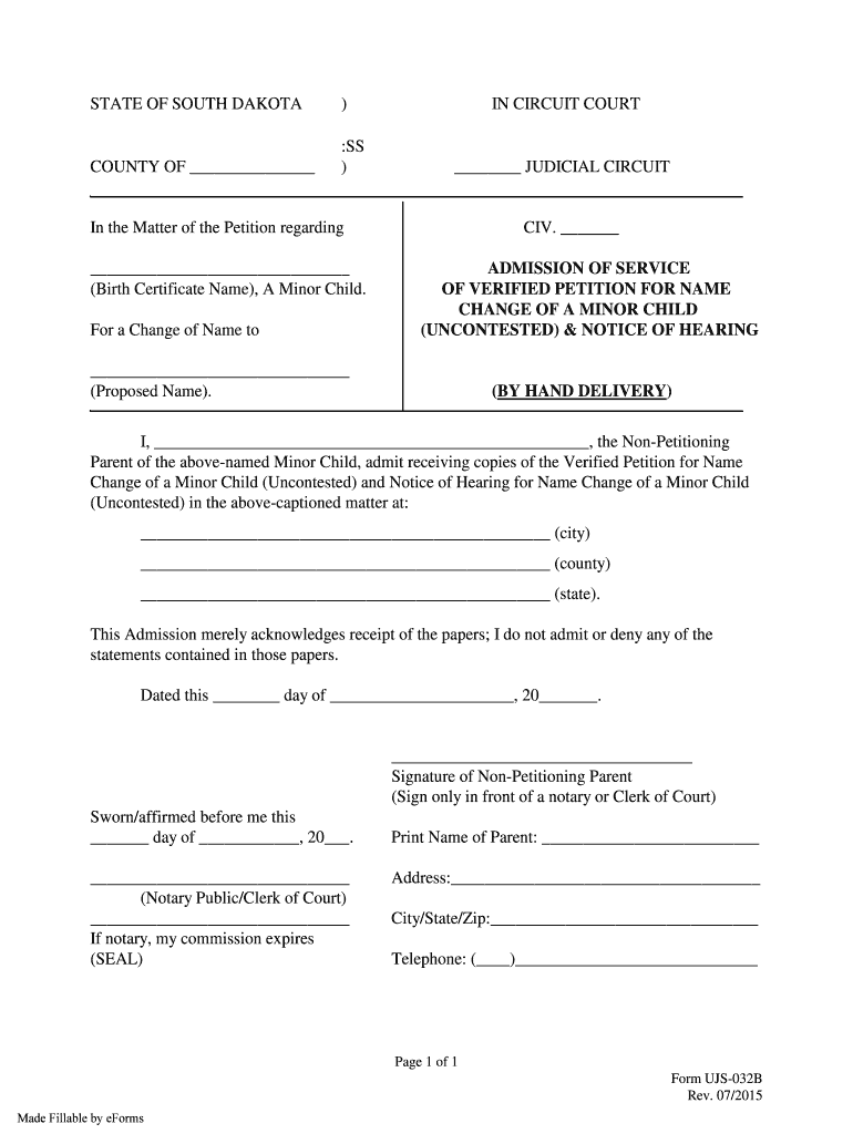  STATE of SOUTH DAKOTA in CIRCUIT COURT SS 2015-2024