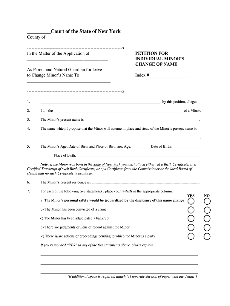 Court of the State of New York New York State Unified  Form