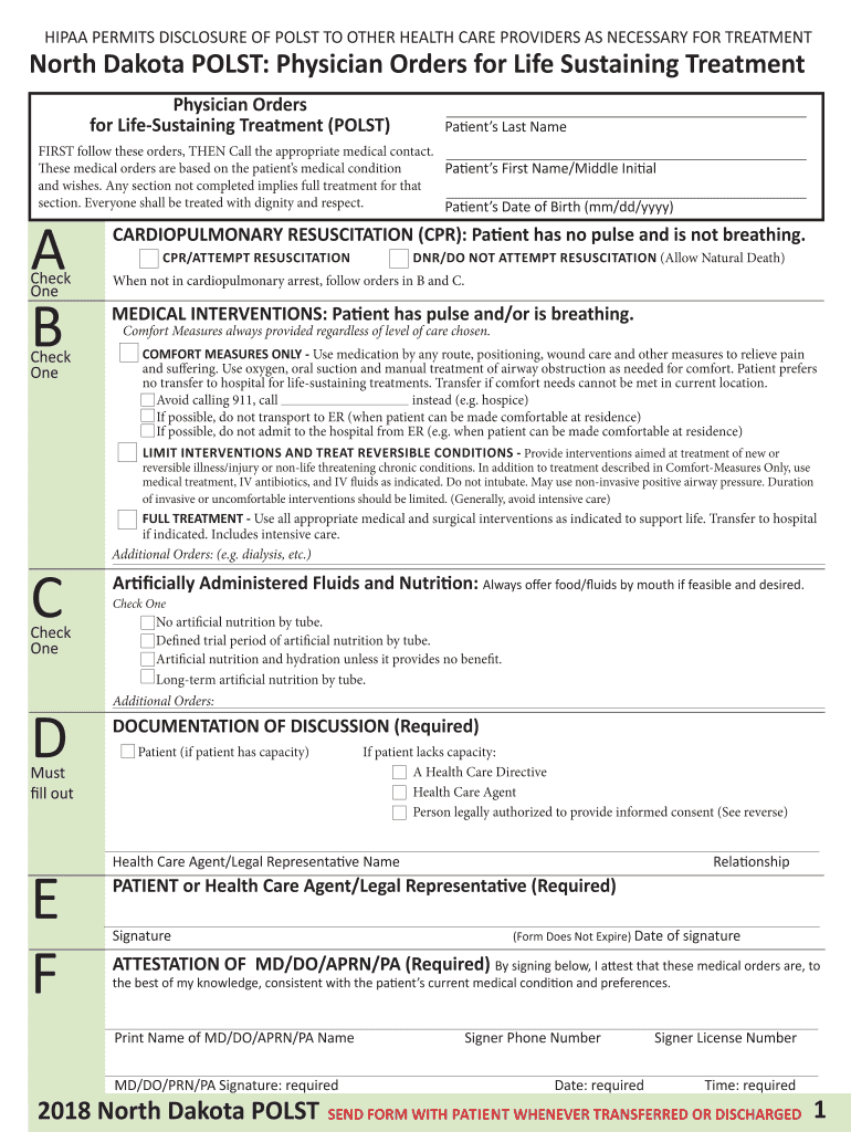 Your Guide to POLST Provider Orders for Life Sustaining  Form