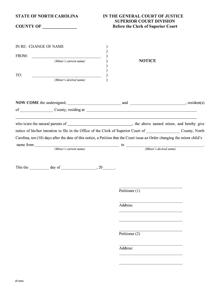 North Carolina Secretary of State Notary Notary  Form