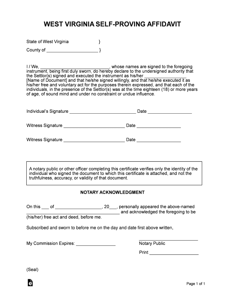 18 Printable Affidavit Form Templates Fillable