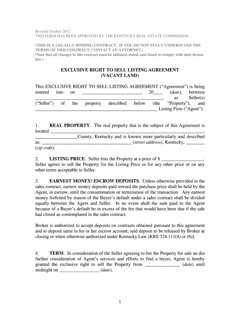 Bill of Sale Form Kentucky Real Estate Purchase Offercontract