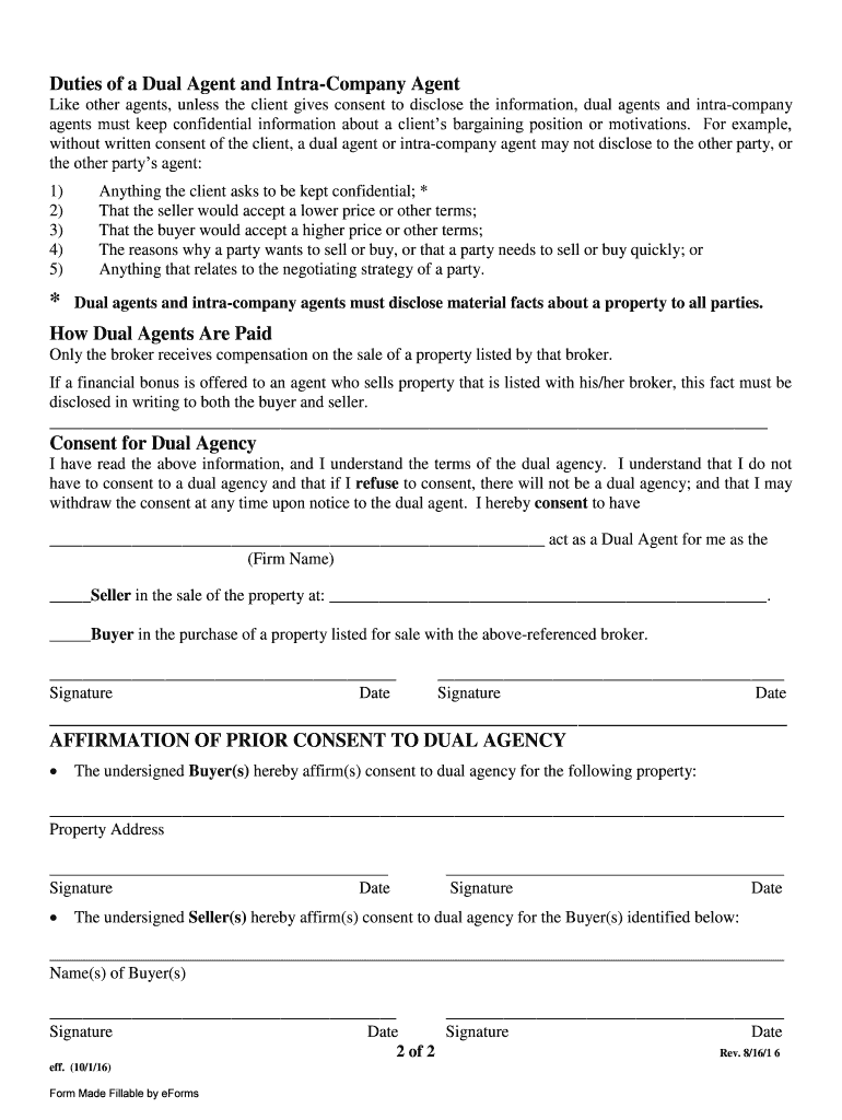 Maryland Consent for Dual Agency  Form