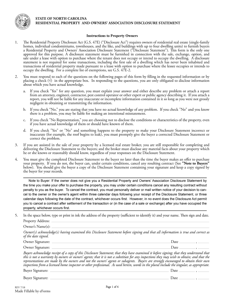 Nc Disclosure  Form