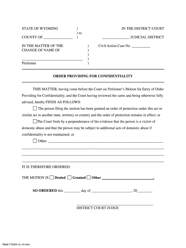 AFFIDAVIT in SUPPORT of MOTION for ENTRY of an ORDER  Form