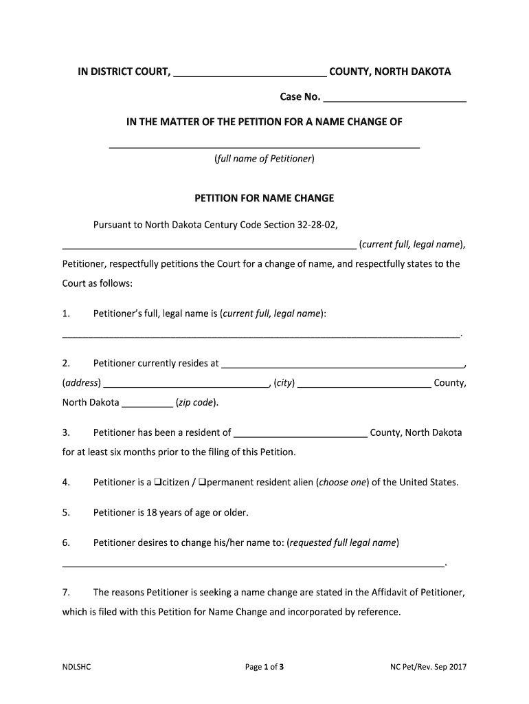  Instructions for a Name Change North Dakota Supreme Court 2017