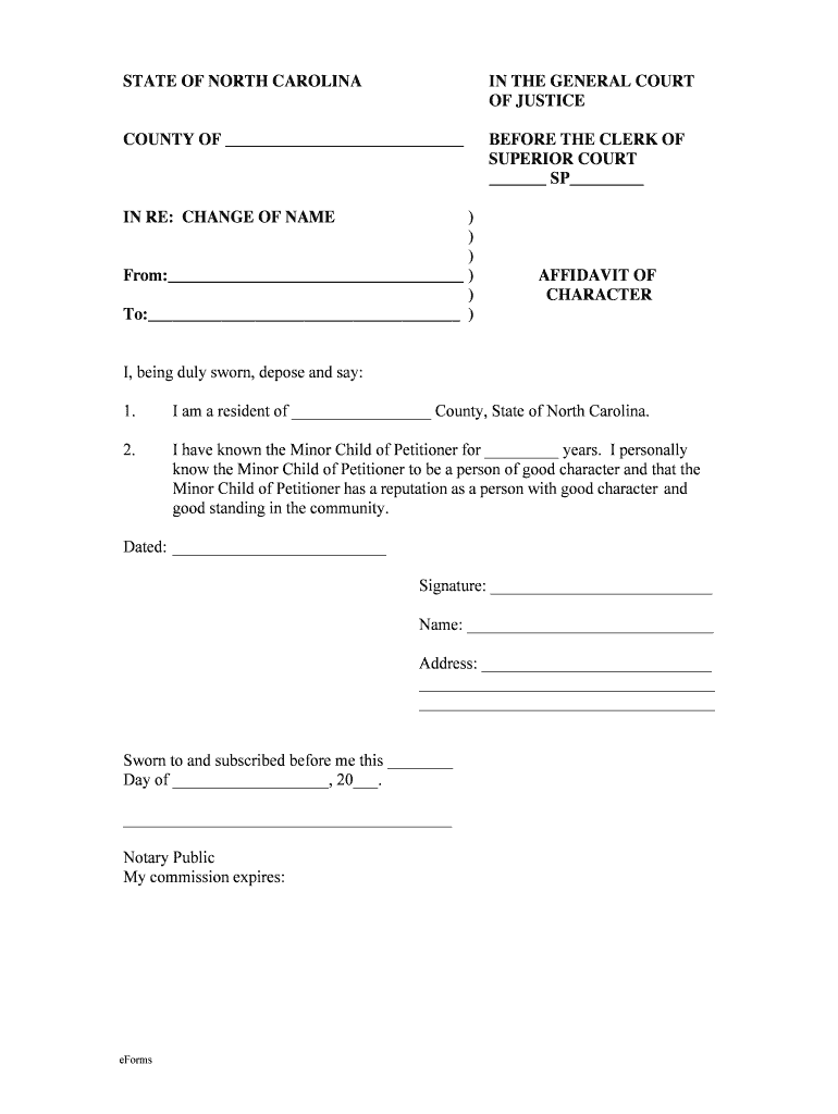 Clerk of Superior Court North Carolina General Assembly  Form