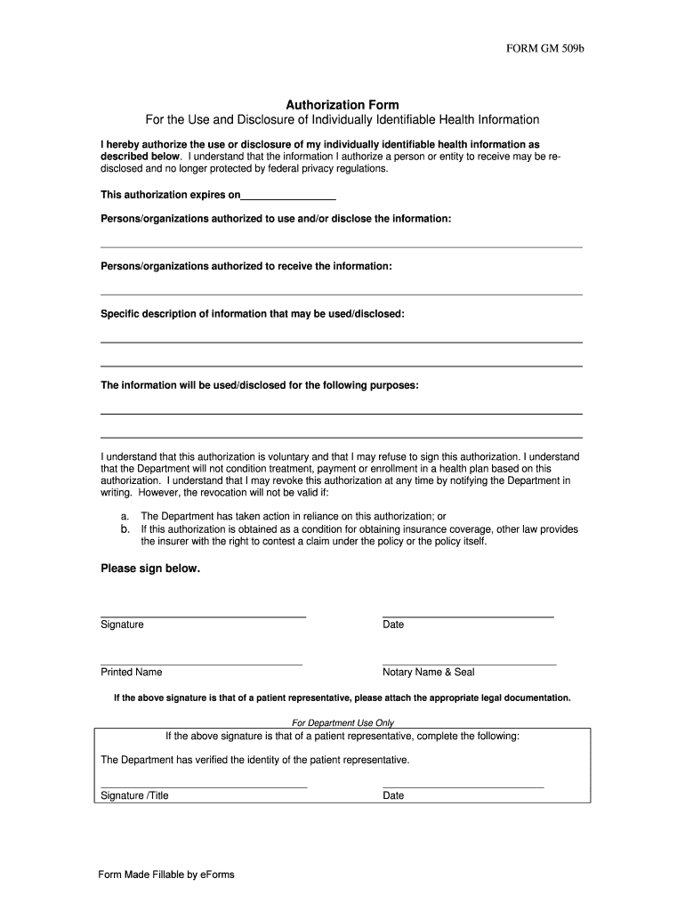  Form Gm 509b Fill Online, Printable, Fillable, BlankPDFfiller 2016-2024