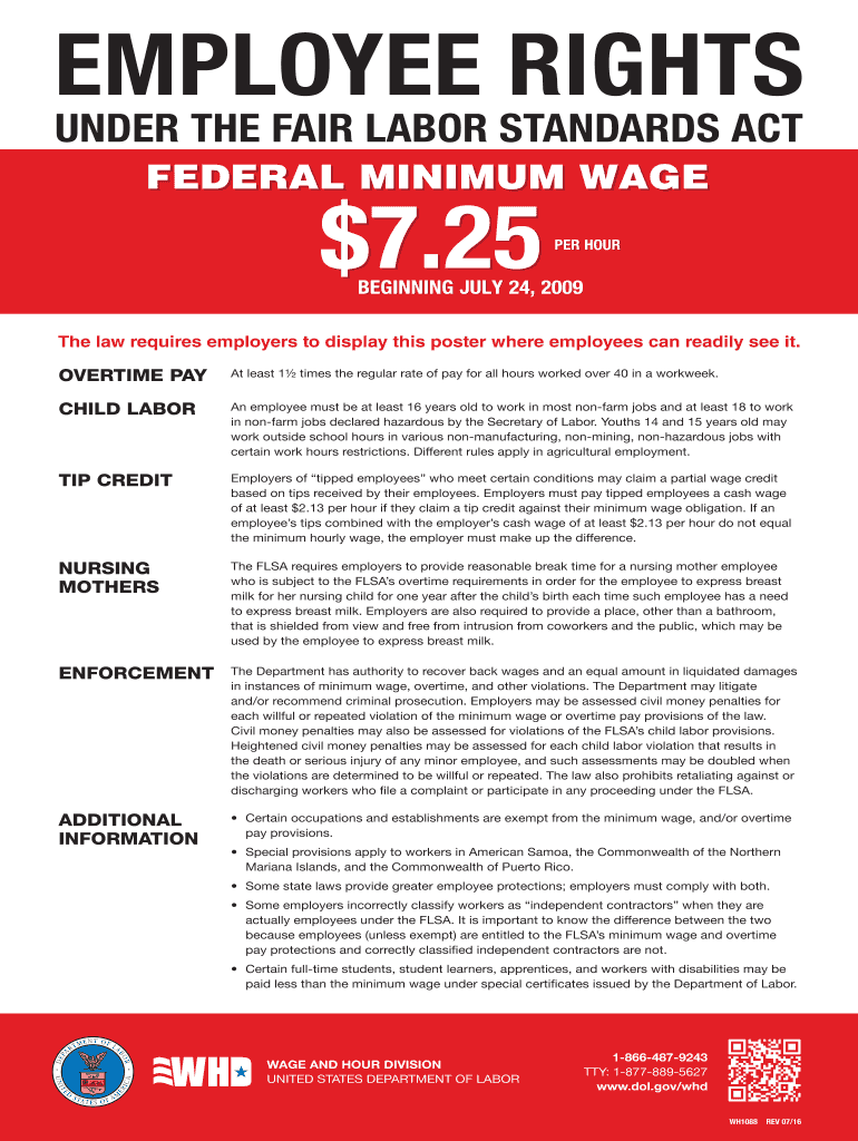 EMPLOYEE RIGHTS US Department of Labor  Form