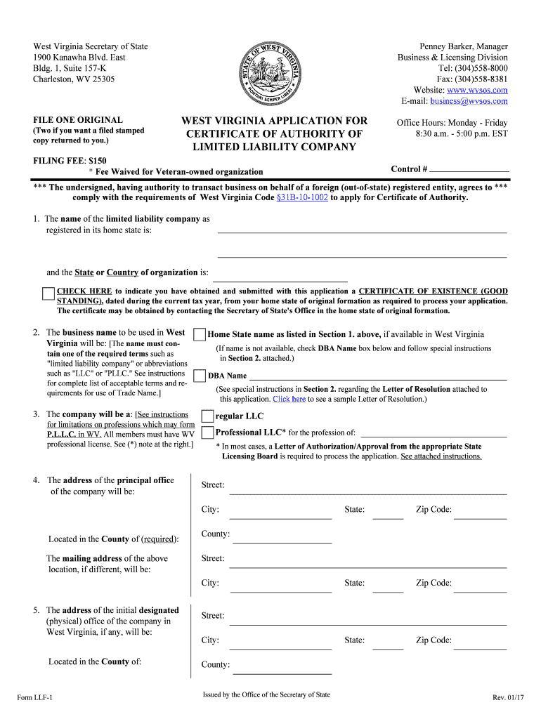  West Virginia Articles of Incorporation TemplatesWV 2017