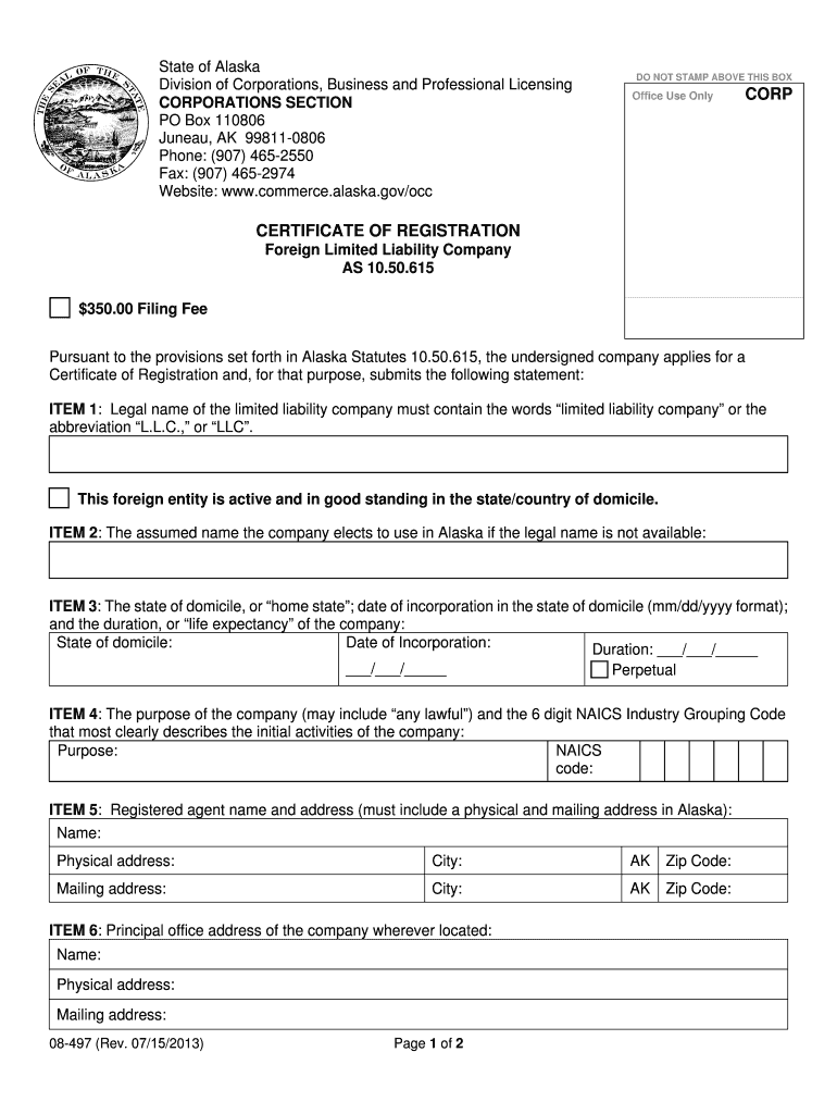 Business Licensing Alaska Department of Commerce  Form