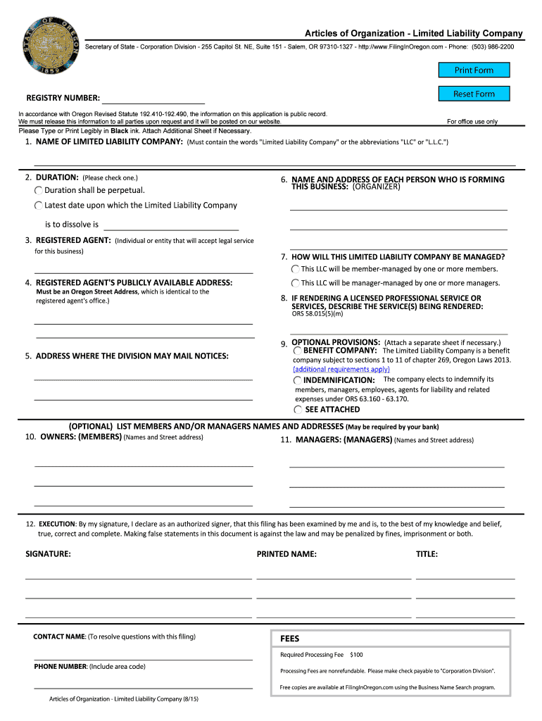  REGISTRY NUMBER Reset Form 2015