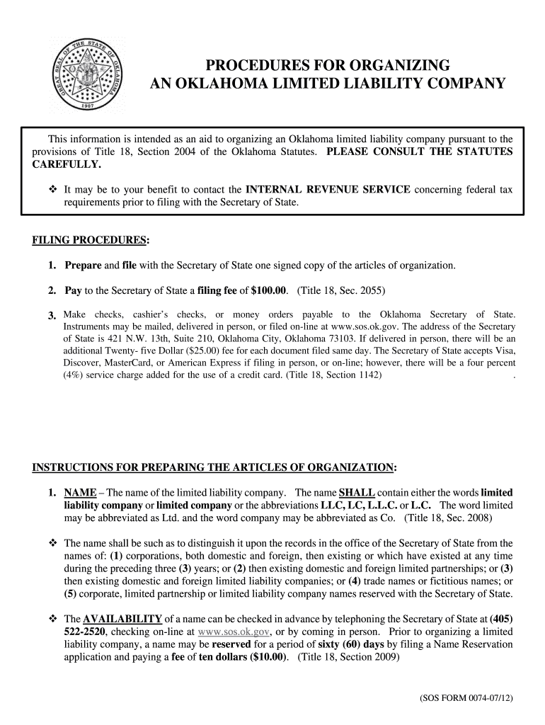  Form of LLC Operating Agreement Derrick & Briggs, LLP 2012