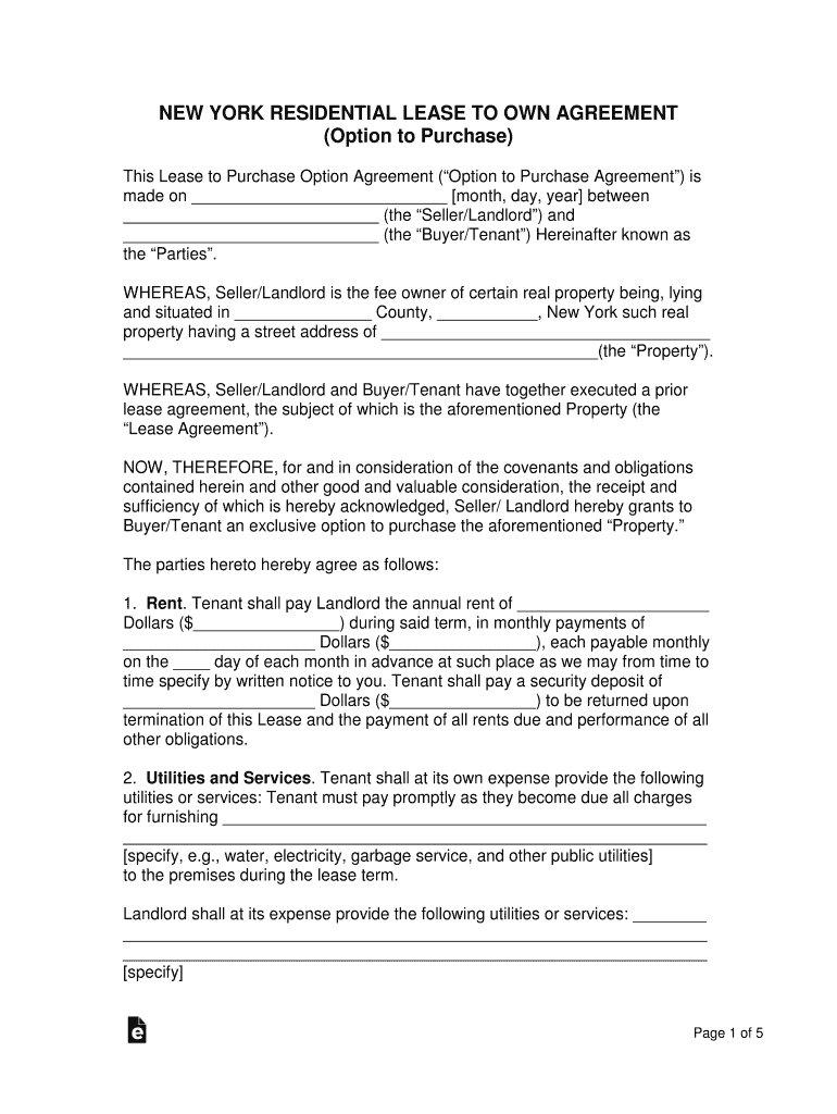 Mississippi Lease to Own Option to Purchase Agreement Form