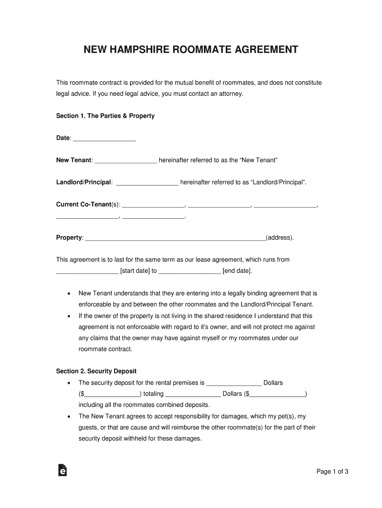 Roommate Agreement Form Ohio State Marion