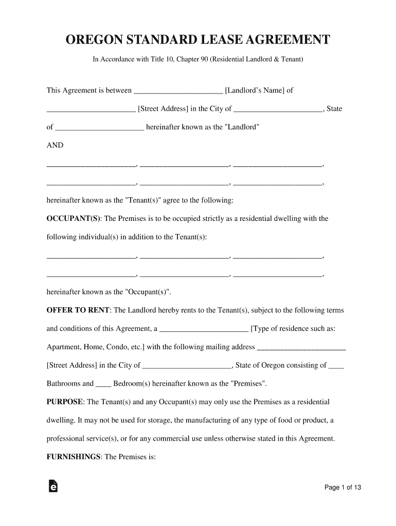 Background Brief OnLandlord Oregon State Legislature  Form