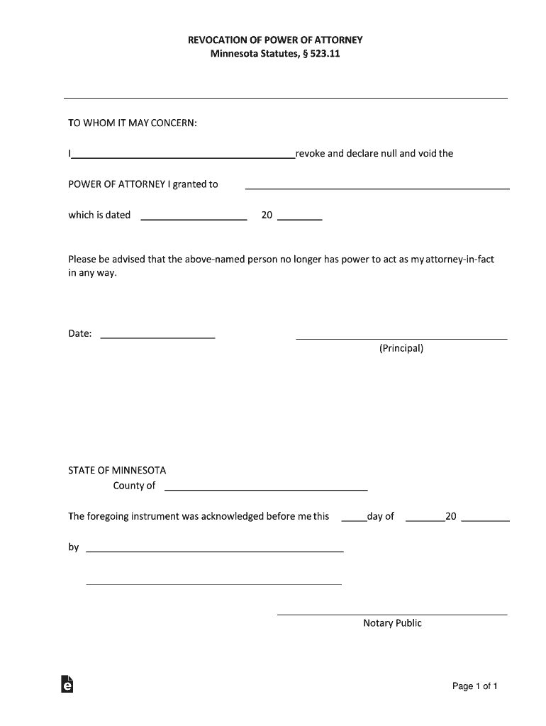 Bill of Sale Form Minnesota Statutory Power of Attorney Form