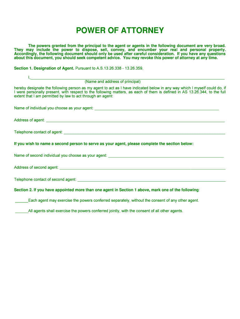 Get and Sign Alaska Power Attorney 2017-2022 Form