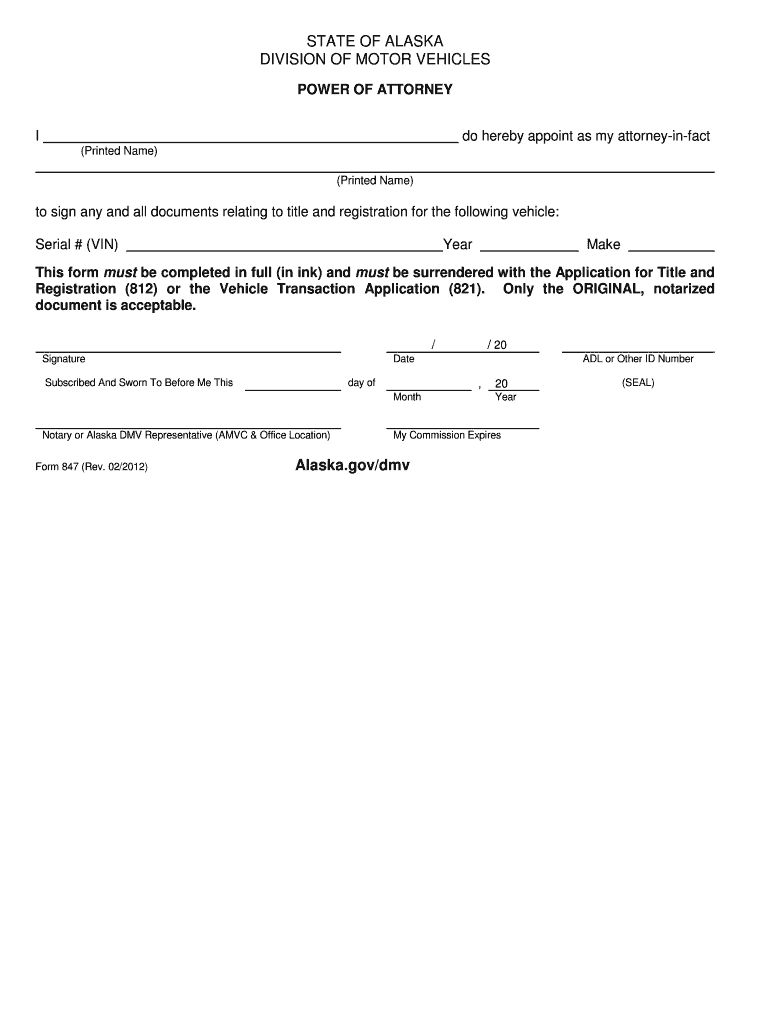 New Vehicle Titles Alaska Department of Administration  Form