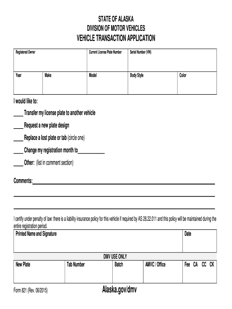 New Vehicle, Division of Motor Vehicles, Department of  Form